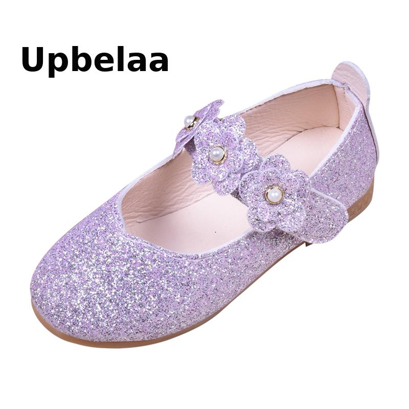 

Spring Children Shoes Girls High Heel Princess Dance Sandals Kids Shoes Glitter Leather Fashion Girls Party Dress Wedding, Black