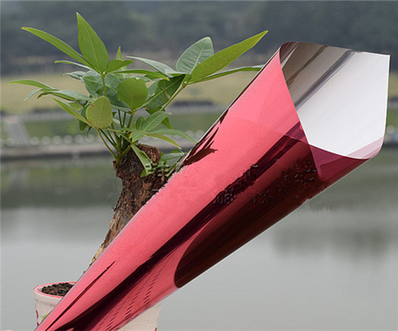 

100cm x 400cm (39.37"x157.48") Solar Tint Film Window Privacy Film One Way Vision Mirrored Reflective Effect Red Tinting