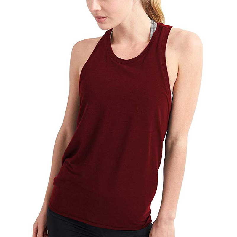 

Women Tank Tops Summer Sleeveless O-neck Solid Hollow Back T-shirt MUG88, White