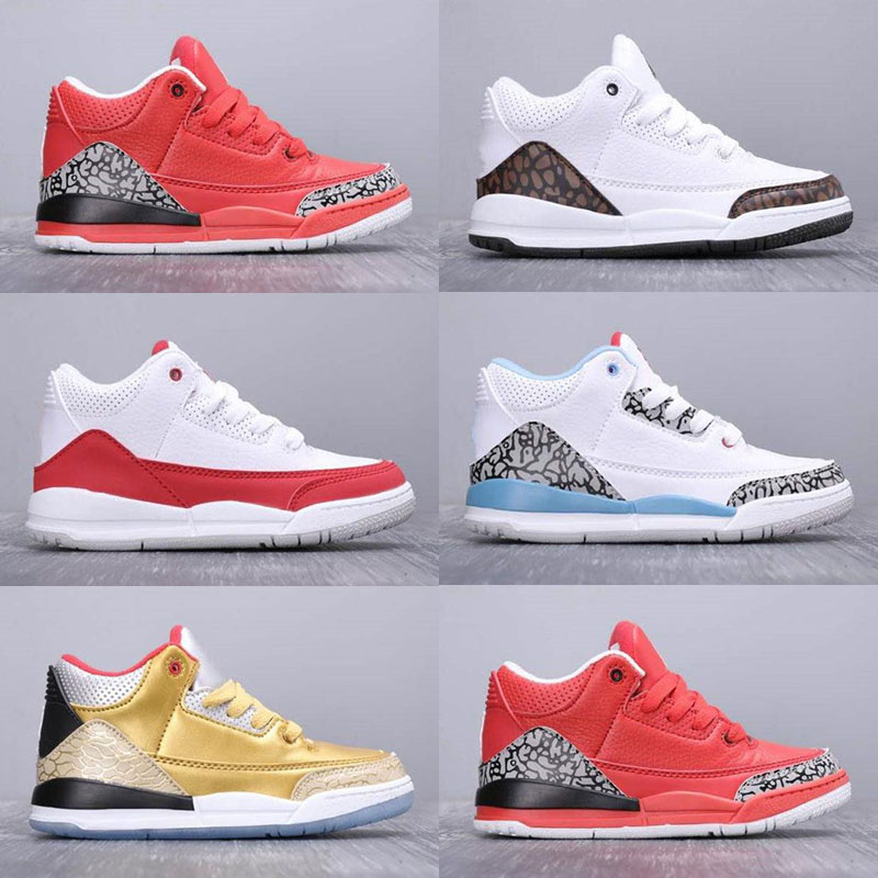 

Kids Classic Jumpman 3 III Mocha Basketball Shoes 3S grateful True Blue Children Athletic Sneakers Boys Girls Infant Sports Trainers, As photo 5