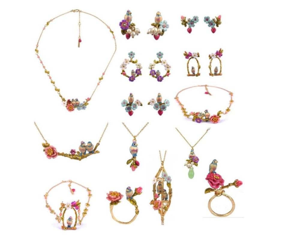 

CSxjd luxury Fashion jewelry enamel glaze flower bird earrings For Women Gifts