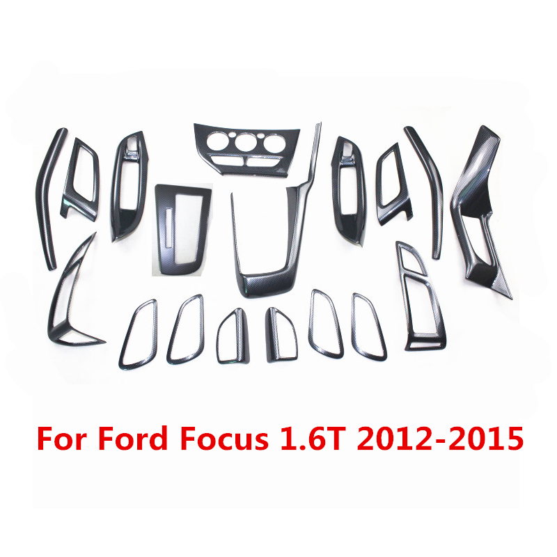 

Carbon Fiber Printed Car Steering Wheel Gear Panel Center Console Cover Outlets Moulding Trim for Focus 1.6T 2012-2015