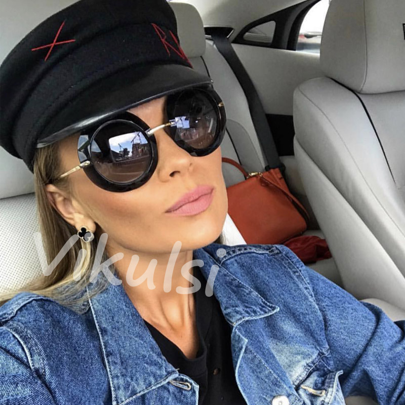 

2020 New Designer Big Sunglasses Women Oversized UV400 Vintage Round Sun Glasses Retro Eyewear For Driving Female