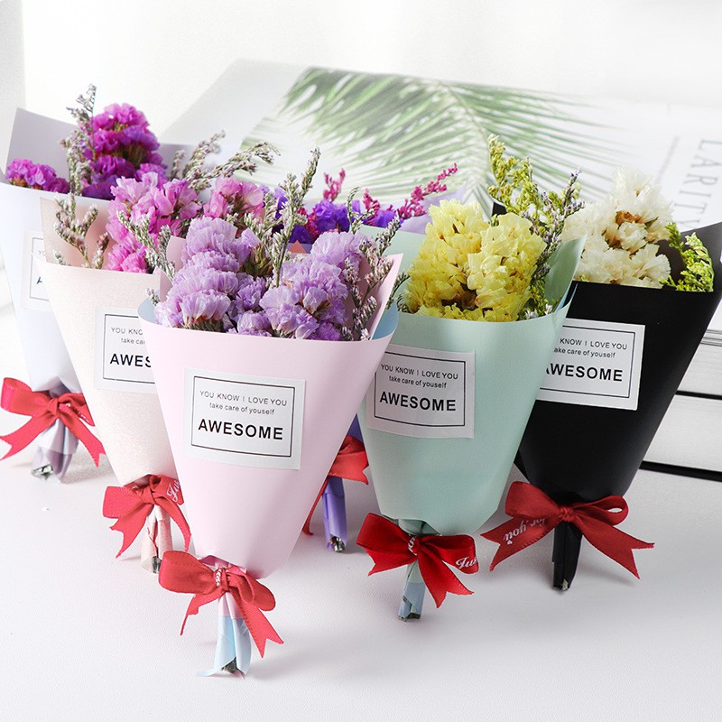 

Real Freshly Harvested Dry Flower Bunch Arrangements Decoration Natural Dried Flowers Forget Me Not Bouquet