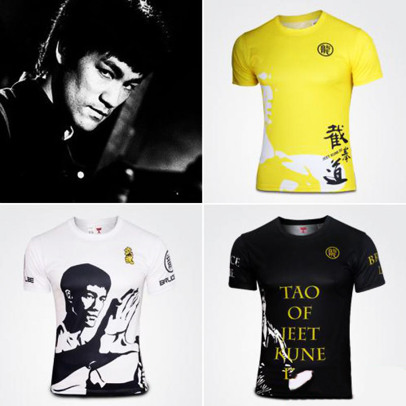 

Men's T-Shirts Chinese Kungfu Bruce T Shirt Short Sleeved Summer Jeet Kune Sportswear T-shirt Clothing, Black