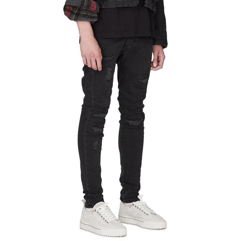

Men Jeans Ripped Design Fashion Skinny Black Jeans For Men D5020, 01