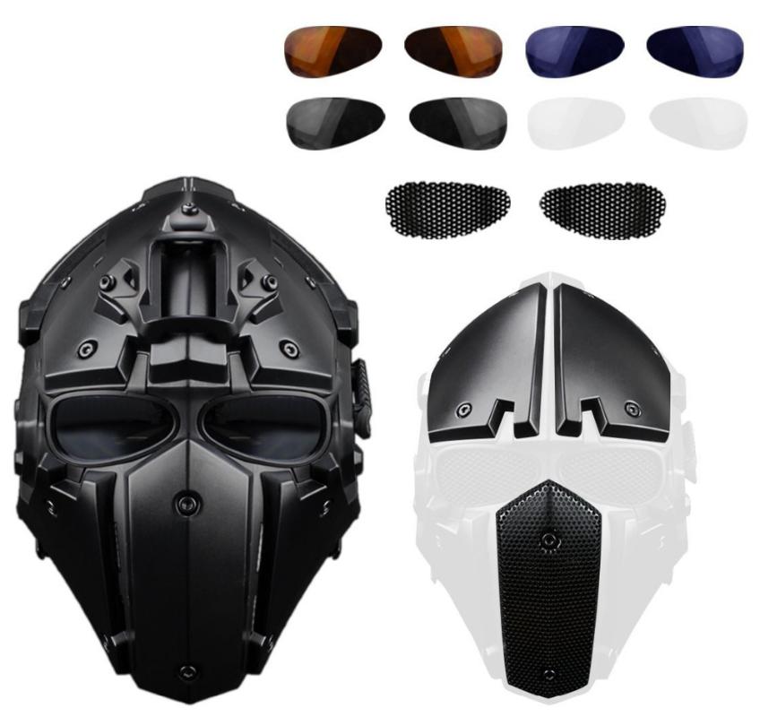 OUTDOOR OBSIDIAN GREEN GOBL TERMINATOR MOTORCYCLE HELMET & MASK GOGGLE HUNTING WAR GAME TACTICAL WARGAME CS-image-527322056