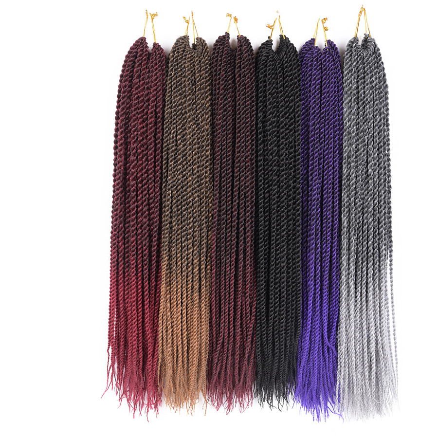 

14 16 18 20 22Inch 30Roots/Pack Crotchet Braids 16 Colors Synthetic Senegalese Twist Crochet Hair Extensions 7Packs/Lot, Mgreen
