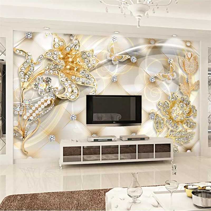 

mural Custom wallpaper 3D photo mural European interior noble jewelry wall decorative painting wallpaper 3d papel de pared 0, As pic