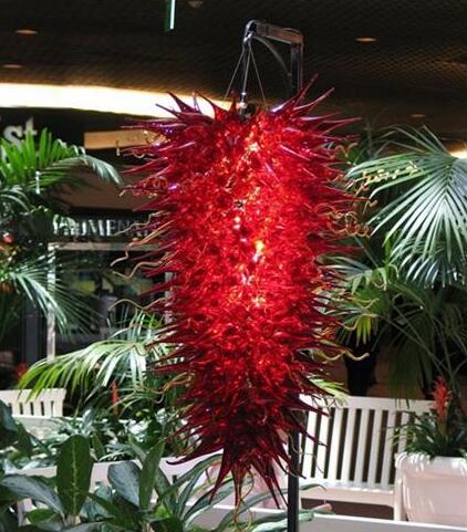 

Lamps Briliant Art Chandeliers Lighting in Red Birds of Paradise Hand Blown Glass Chandelier Lamp for Hotel
