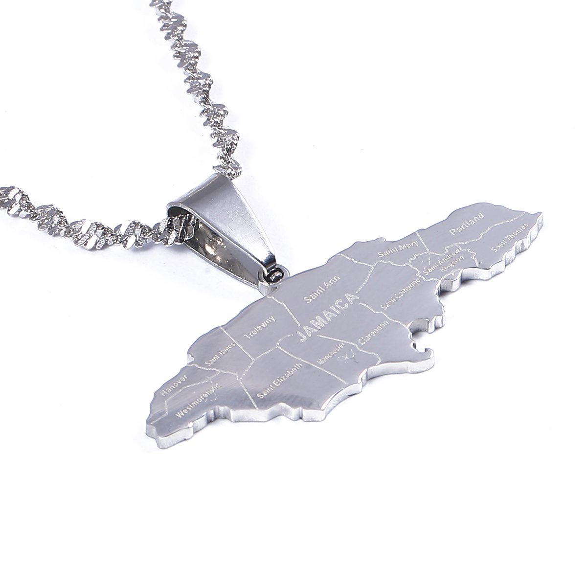 

Stainless Steel Jamaica Map Pendant Necklaces Gold Silver Color Jamaican Country Maps Jewelry