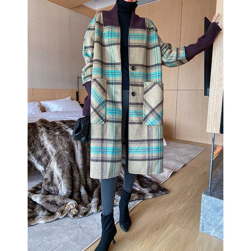 

Vintage 100% Wool Coat Female Winter Spring Elegant Ladies Woolen Jacket Women Korean Fashion Fit Manteau Femme Hiver 2020 39008, Green