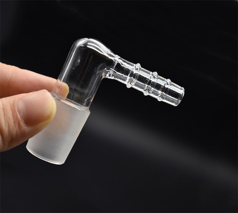 

14mm 18mm male female Glass Vapor Whip Adapter 90Degree Extreme Q V-Tower Vaporizer Glass Elbow Adapter for dab oil rig bong