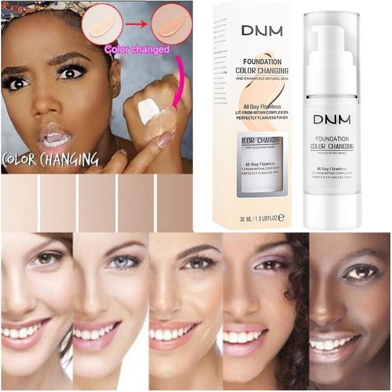 

2019 DNM Magic Flawless Color Changing Foundation Moisturizing Cover Skin Color Liquid Foundation Cream 2 Colors DHLfree, Mixed color