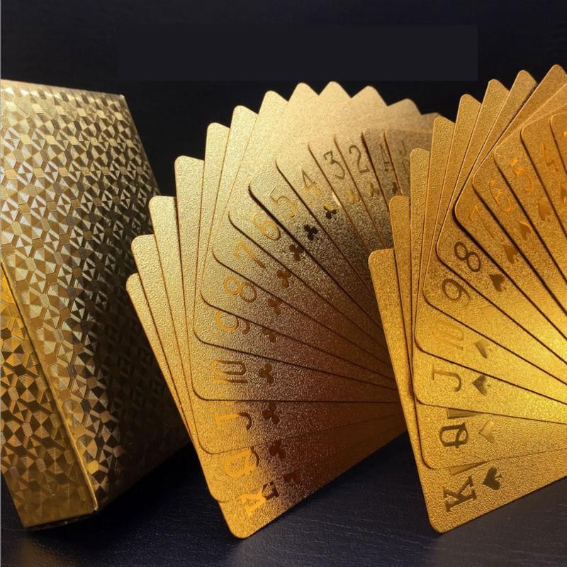 

24K Gold Playing Cards Magic Props Poker Game Deck Plastic Card Waterproof