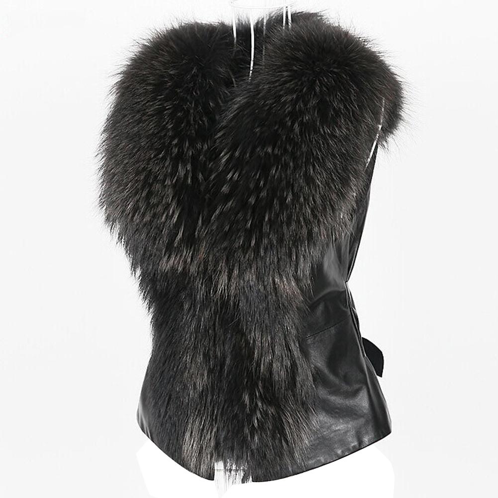 

2019 Chic Lady Faux Fur Vest Casual Waistcoat Winter Autumn Solid V-neck Zipper Soft Sleeveless Women Outwear Coat 2019, Black