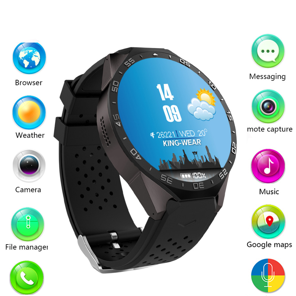 

KW88 GPS Smart Watch Heart Rate Waterproof WIFI 3G LTE Phone Call Wristwatch Android MTK6580 1.39" Wearable Devices Watch For Android iPhone