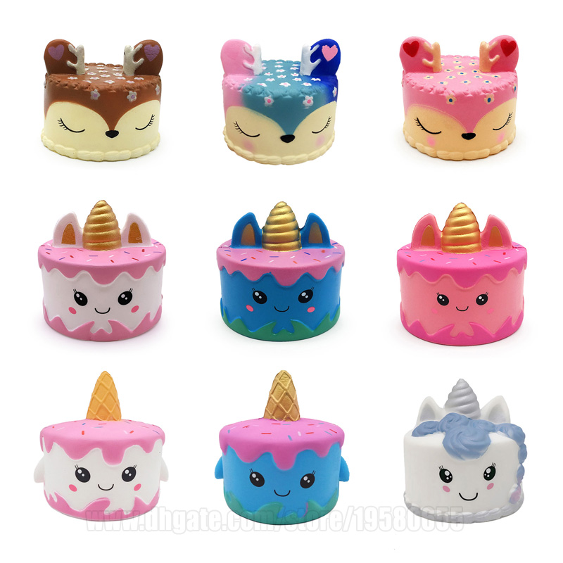 

Deer Cake Squishies Kawaii Slow Rising Squishy Phone Strap Sika Horn Phone Pendant DHL Free Shipping SQU068