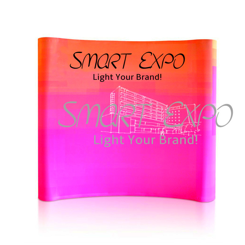 

6ft Curved Quick Show Display Magnetic Striped PVC Graphic Portable Wheeled Case and Outer Carton New