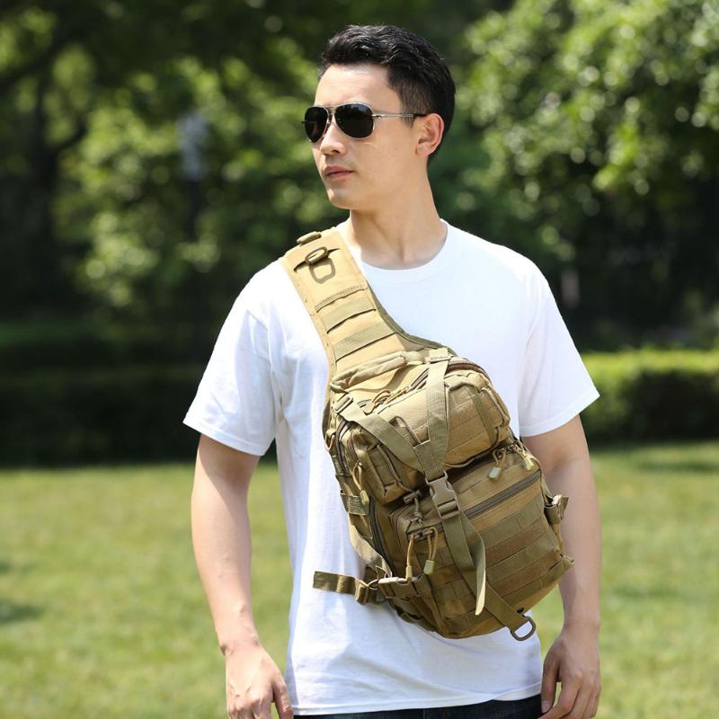 

Waterproof Oxford Hiking Trekking Backpack Sports Climbing Shoulder Bags Tactical Camping Hunting Outdoor Shoulder Bag, Black