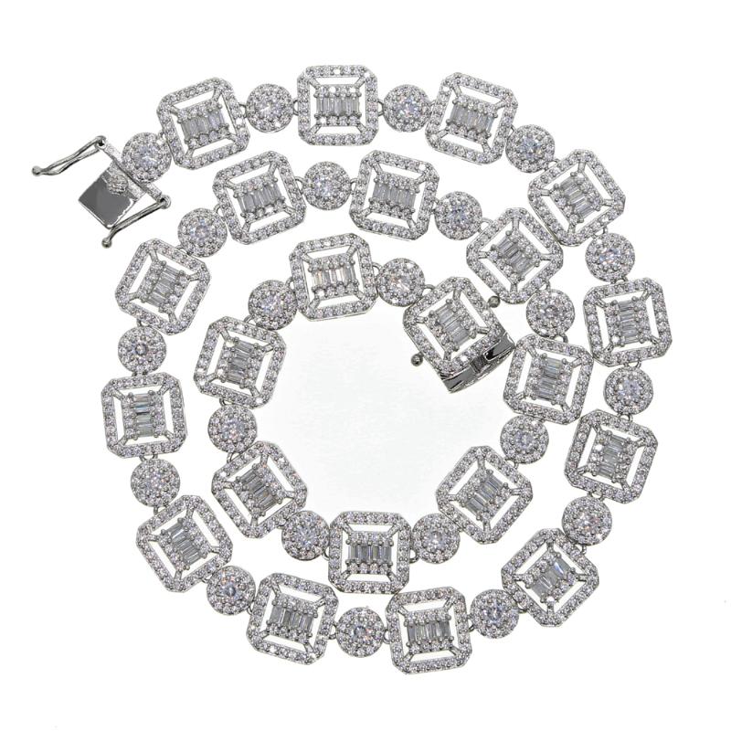 

Chains 16'' 18'' Hip Hop Choker Necklace Wholesale Women Chain For Iced Out Micro Paved Cz Silver Color Long