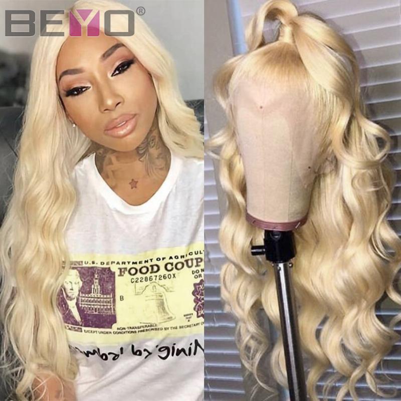 

Blonde Lace Front Wig 13X4 Brazilian Body Wave Lace Front Human Hair Wigs Pre Plucked 613 Wig Beyo Remy Hair Wigs, #613
