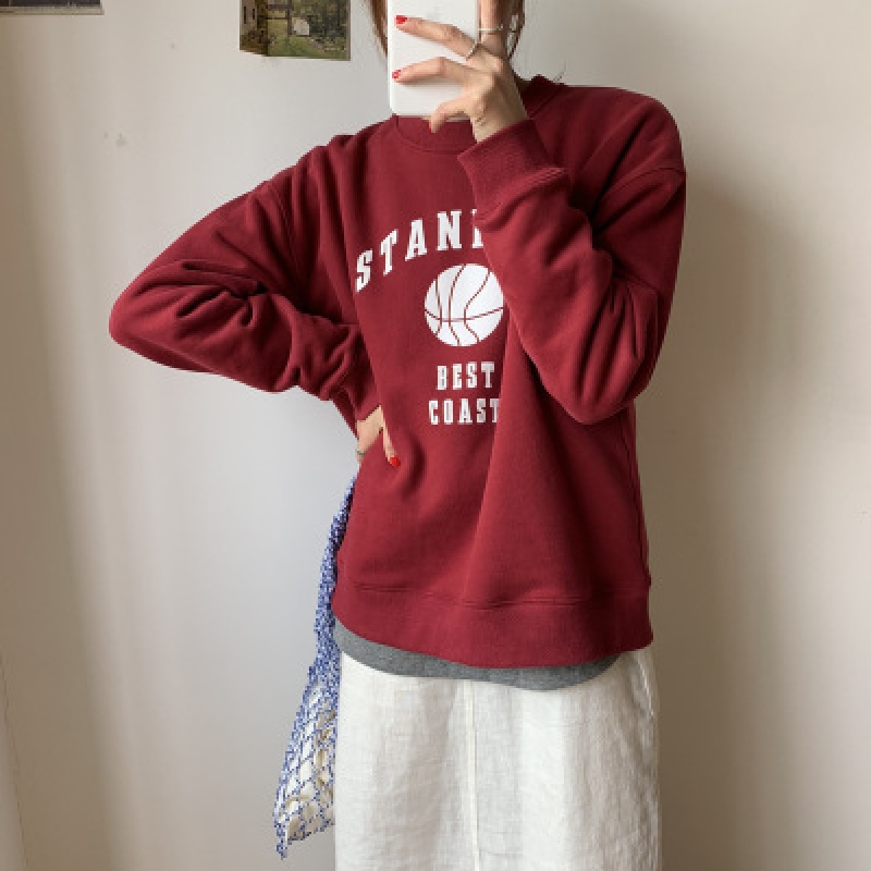 

2021 New Autumn Women Fashion T-shirt Female Tops Causal Loose Ladies Solid Letter Pattern High Quality Print Cotton O-neck Tees, Black