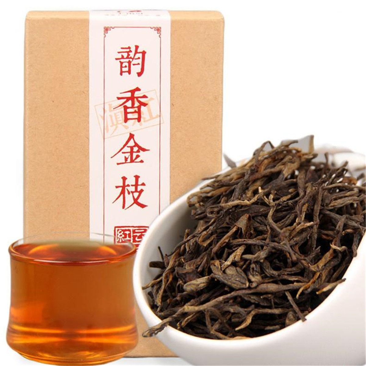 

China Dianhong Yunnan Black Tea 90g Chinese Gifts Box Tea Spring Fengqing Fragrant Flavor Golden Bough of Pine Needle Red Tae