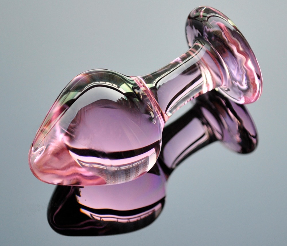 Pink Crystal Butt Plugs Set Pyrex Glass Anal Dildo Ball ...
