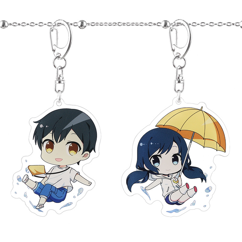 

Amano Hina Key Ring Anime Key Chain Acrylic Keyring Cute Keychain Funny Woman Kids Man Girls Llavero Jewelry Weathering with You