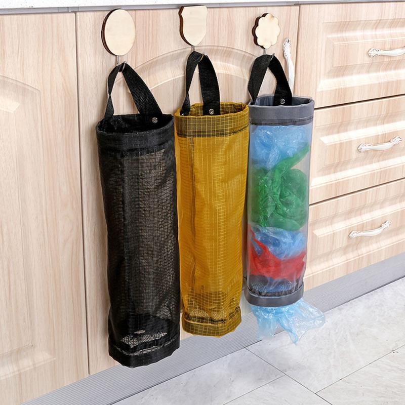 

37.5x10cm Home Grocery Storage Bag Holder Wall Hanging Bag Dispenser Storage Organizer Kitchen garbage round