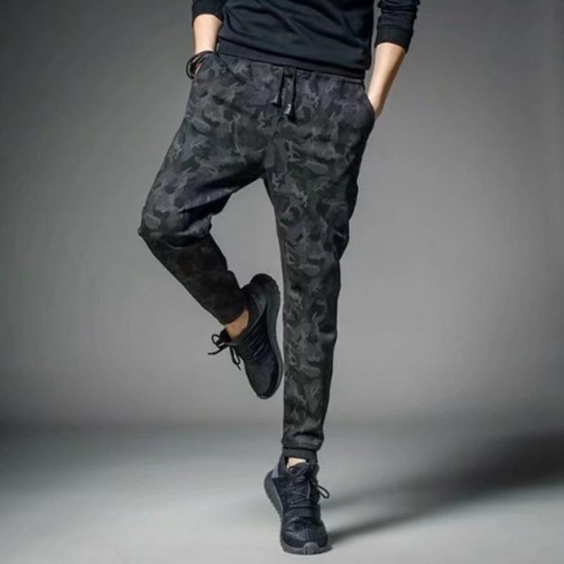 

Mens Jogger Autumn Pencil Harem Pants Men Deep Camouflage Pants Loose Comfortable Sweatpants Trousers Camo Joggers, Black