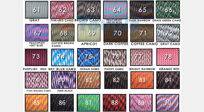 Yougle 50-100 pieds 550 Paracord Cordon de parachute Lonyard MIL Spec Type III 7 CORT DE CORTE CORT