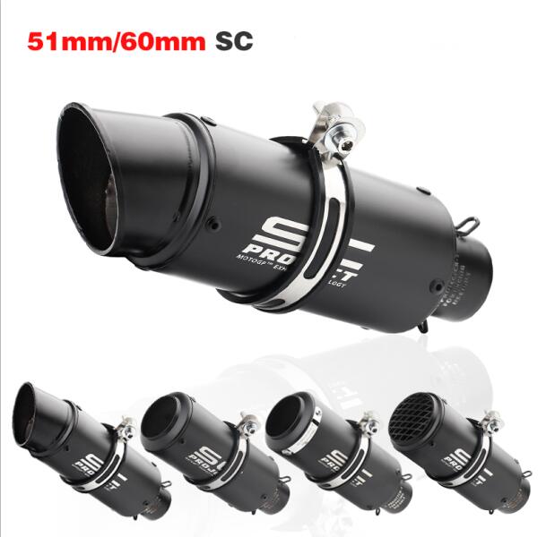 

51mm 60mm Motorcycle Exhaust Muffler Motorbike Escape Moto Racing ATV Scooter R6 motor exhuast Z750 Z800 NINJA CB400 ZX6RZ800 TAMX500