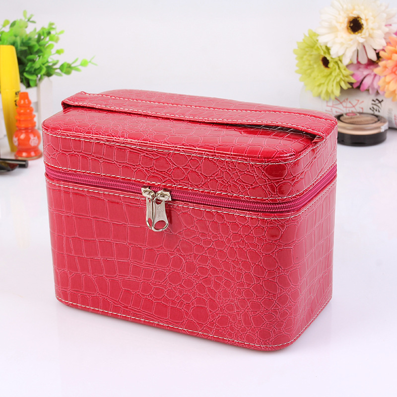 New Designer Women Comestic Bag 19203 PU Leather Makeup Bag Waterproof Beauty Wash Large Capacity Portable Pattern Travel Bag Box