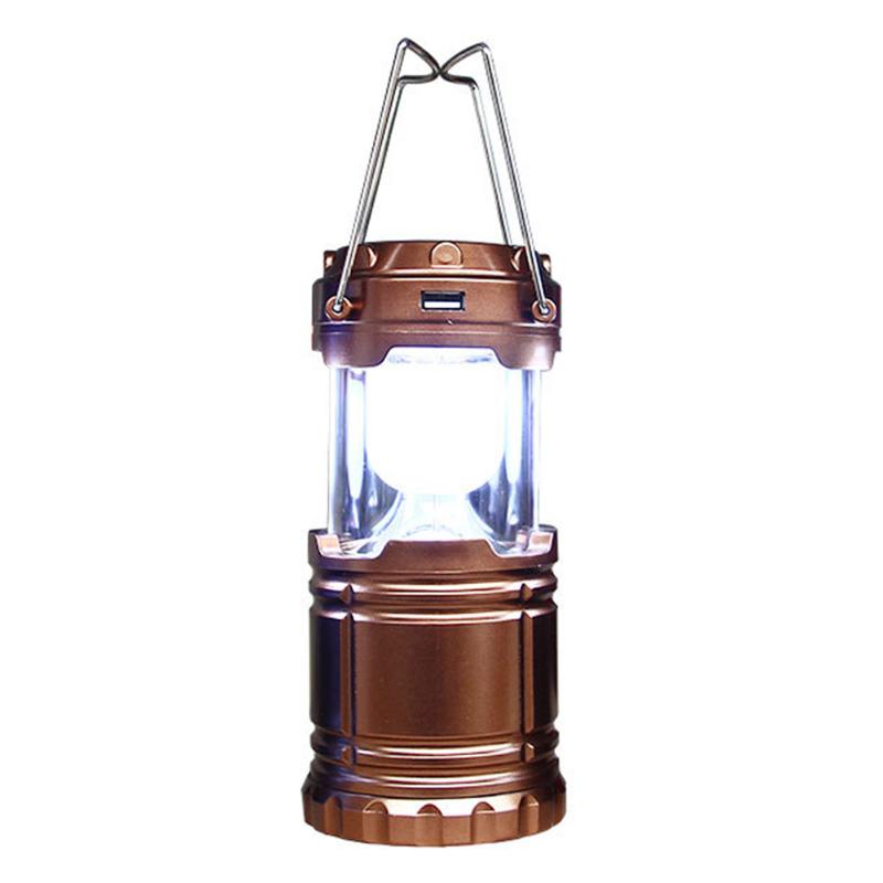 

USB Rechargeable Fishing Collapsible Lamp LED Camping Lantern Survival ABS Hiking With Handles Portable Tent Solar Powered