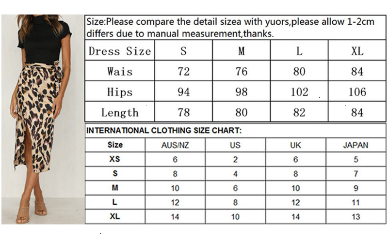 Womens Skirt Size Chart