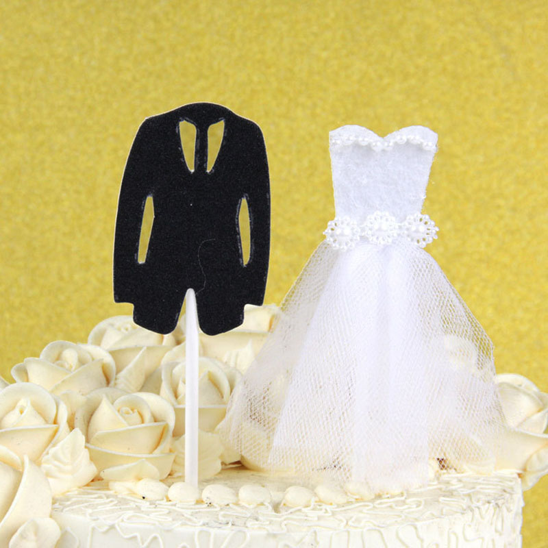 

Wedding Cake Topper Bride Groom Dress Wedding Decorations Paper Cake Toppers Decorations Mariage Party Supplies Adult Favors