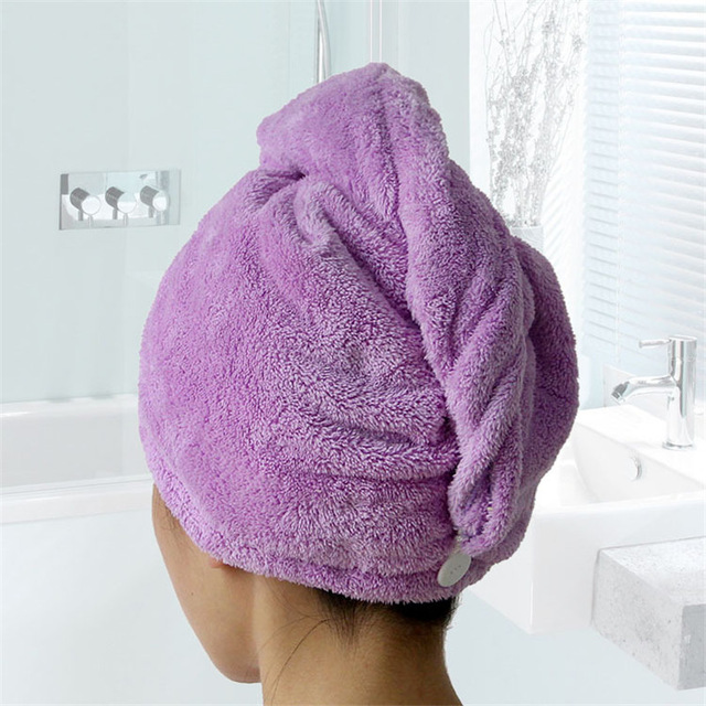 

Women Bathroom Super Absorbent Quick-drying Microfiber Bath Towel Hair Dry Cap Salon Towel, Pink