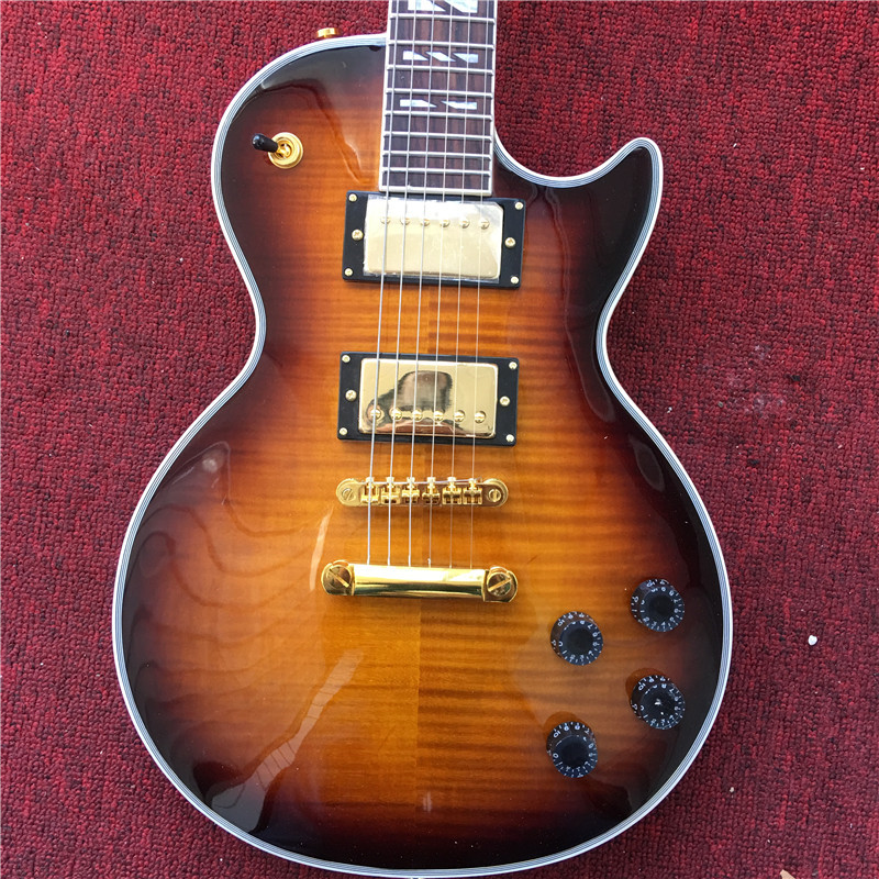 100% de vraies images, LP corps acajou guitare électrique du matériel d'or et meilleure livraison gratuite de qualité