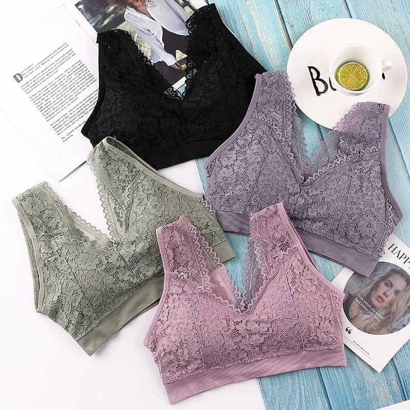 

Sexy Women Lace Bra Push Up Bralette Lingerie Underwear Brassiere Wrapped Chest Bras Women Comfortable Breathable Underwear Bra, Black