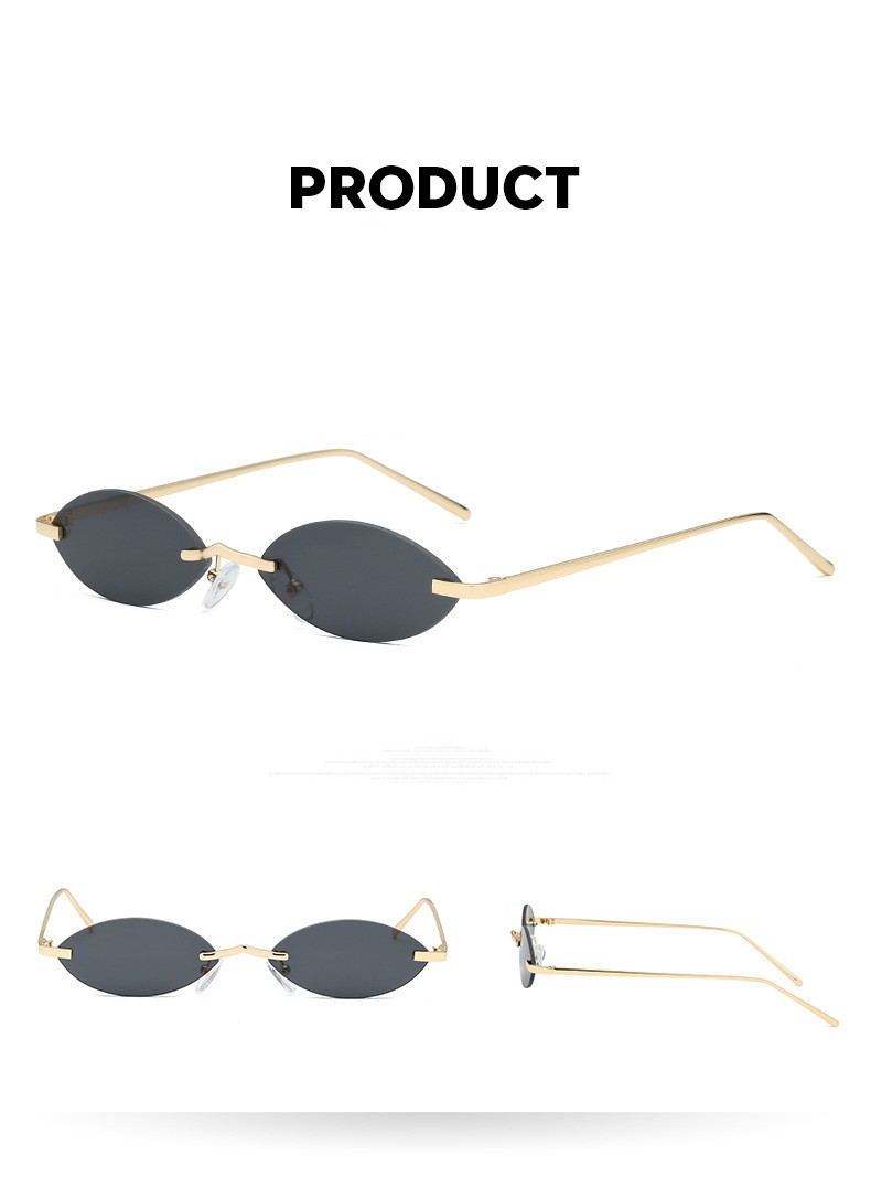 

Small sexy rimless cat eye oval sun glasses women luxury sunglasses 2019 fashion designer sunglasses small frame sun glasses uv400 8038