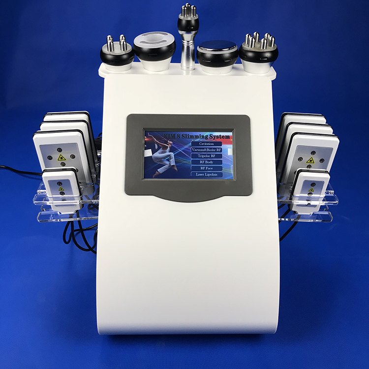 High Quality Model 40k Ultrasonic liposuction Cavitation 8 Pads Laser Vacuum RF Skin Care Salon Spa Slimming Machine