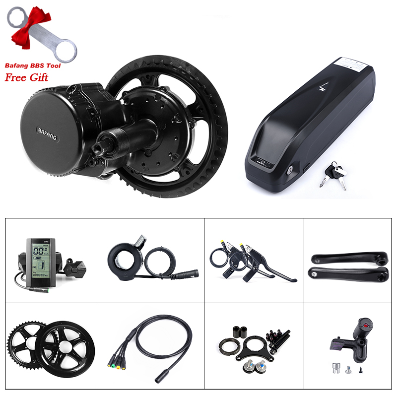 

48V 750W Bafang BBS02 BBS02B Mid Drive Motor Electric Bike Conversion Kit 48V 17.5Ah Bike Battery with Charger Built-in Samsung Cells