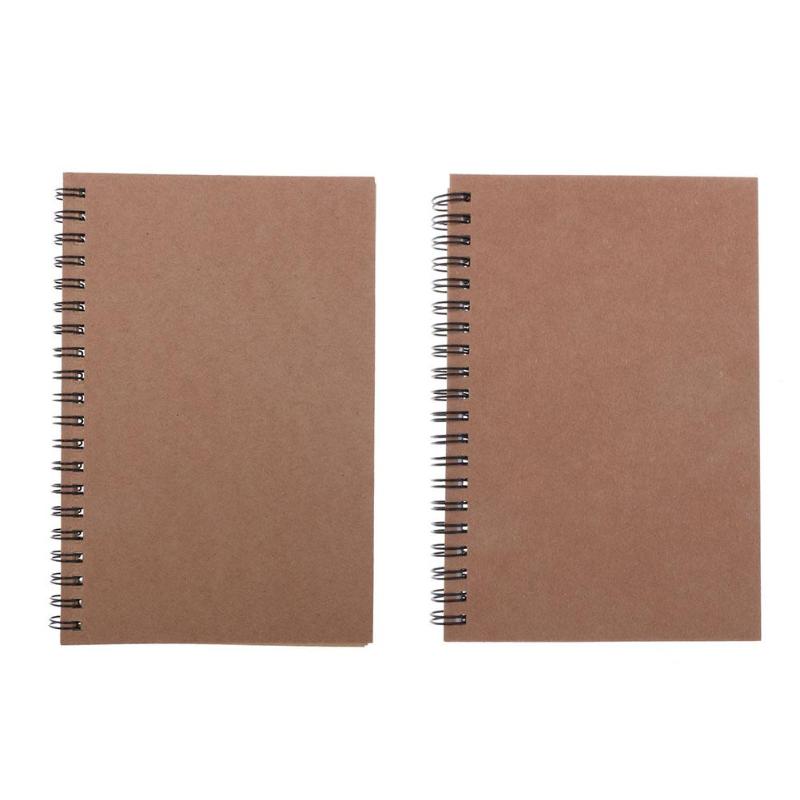 

Kraft Paper Cover Spiral Notebook Dotted Journal Diary Sketchbook Notepad