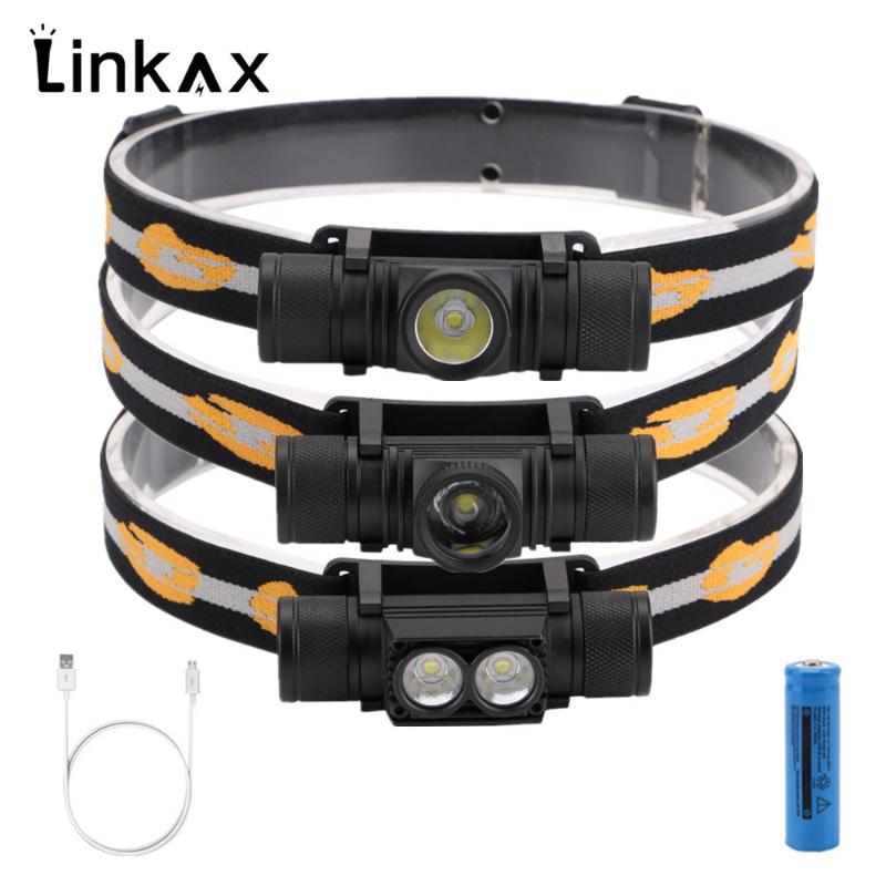 

New CREE XM L2 LED Headlight Mini Head light USB White Light Head Lamp 18650 Battery Headlamp For Camping Hunting