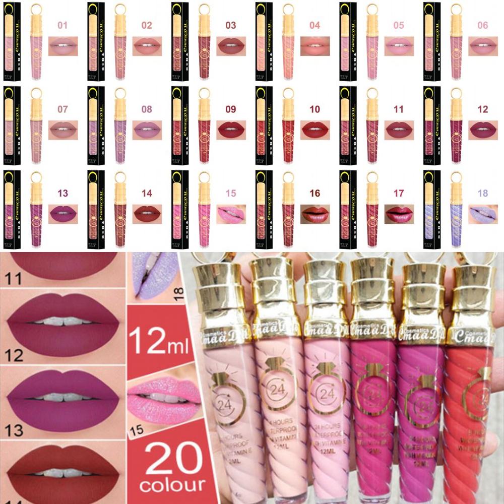 

Lipstick makeup lips matte liquid lipstick waterproof lasting sexy nude color lip gloss shiny lips, 21