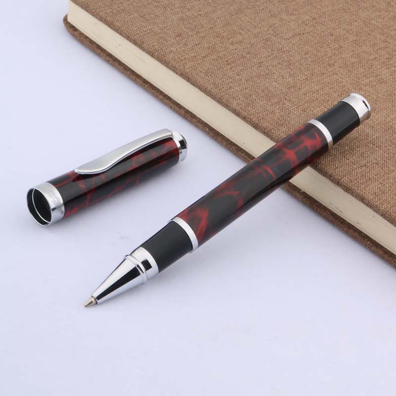 

Writing Business pen metal silver Stationery Ice flower red rollerball Pen
