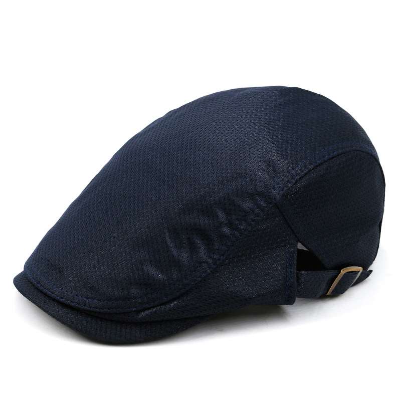 

2020 spring and summer new breathable mesh beret men's fashion retro octagonal cap personality wild newsboy hat, White