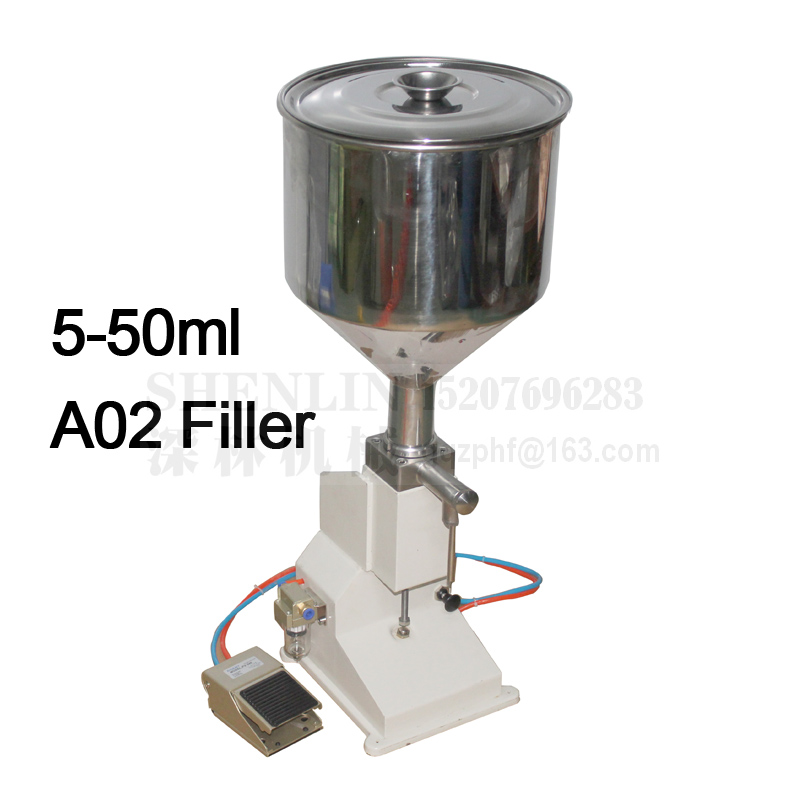 

A02 Pneumatic oil filling machine tomato paste sauce bottling filler cosmetic cream packaging manual filling machine 50ml